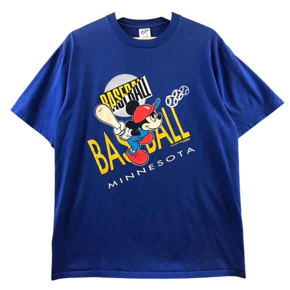 Vintage Disney Baseball WI Mickey Mouse T-shirt size L - Picture 1 of 9